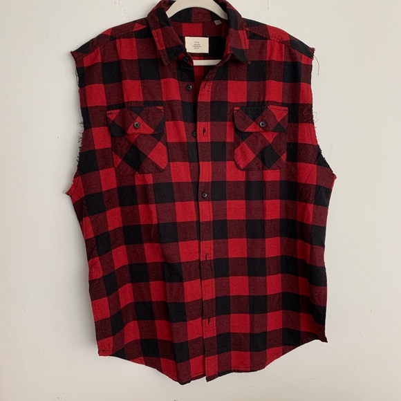 Fear of God FOG Sleeveless cutoff flannel longline - Picture 4 of 9